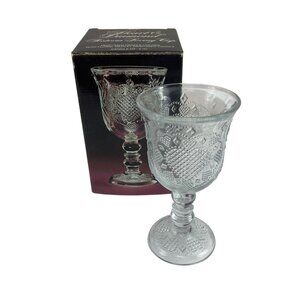 Avon "Heart And Diamond" Fostoria Loving Cup Pressed Glass With Original Box